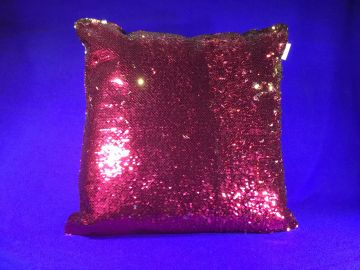 Almofada de paetê pink / fundo dourado - 45x45 cm