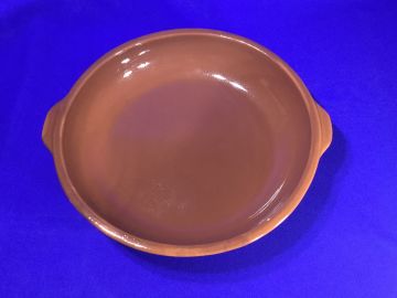 Assadeira porcelana marrom  redonda - 30x5 cm
