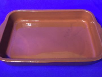 Assadeira retangular em porcelana marrom 49x31x7 cm  6 LITROS / GG