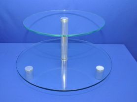 Baleiro vidro / inox 2 níveis - 50x38 cm