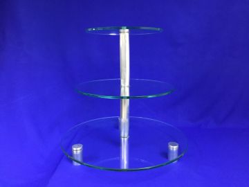 Baleiro vidro / inox 3 níveis M - 50x38x28 cm