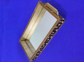 Bandeja de Madeira c/ Espelho Quadriculada