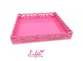 Bandeja quadrada PINK provençal G - 34x34x5,5 cm