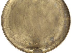 Bandeja redonda dourada c/ alça redonda - 50 cm