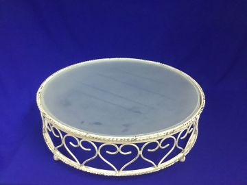 Boleira de ferro branco com corações - 50x15 cm