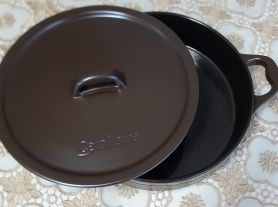 Caçarola martelada chocolate c/ tampa - 28x6,5 cm - 3,5lt 