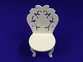 Cadeira decorativa branca provençal 24cm 