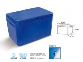 Caixa térmica de polietileno 120 garrafas 600 ml - 180 L