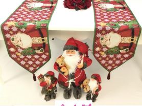 Trilho de mesa Natal - Papai Noel e Arvore 1,80x33 cm