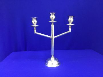 Candelabro de prata tubo liso 3 velas