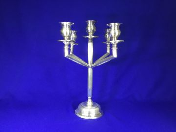 Candelabro de prata tubo liso 5 velas