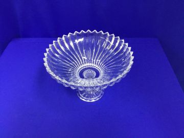 Taça cristal trabalhado canelado - 22x30 cm