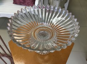 Centro de mesa vidro c/ pé - 28x19cm