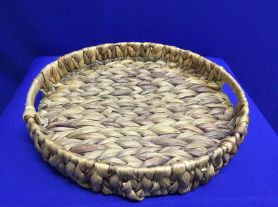 Cesta rattan redonda c/vidro - 30 cm