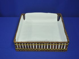 Cesta tipo bandeja quadrada 02 - 29x29x10 cm