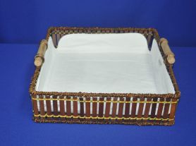 Cesta tipo bandeja quadrada 03 - 33x33x10 cm