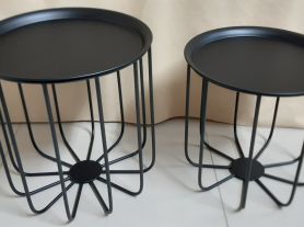 Conjunto 2pcs de mesa ferro preta