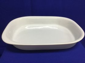 Travessa  retangular branca porcelana germer 43x 30 x 6 cm 