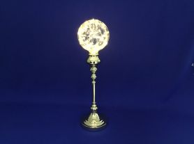 Luminária Metal dourado com globo luz de led 15x55 cm 