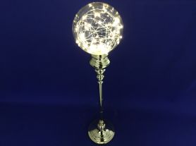 Luminária Metal dourado com globo luz de led 15x76 cm