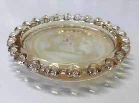 Mini prato  ambar c/ borda coração - 9,5x1,5cm