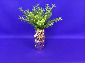 Mini Vaso De Cerâmica Com Pontas Cobre – 15X5CM