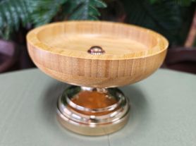 Porta doce alto madeira gold