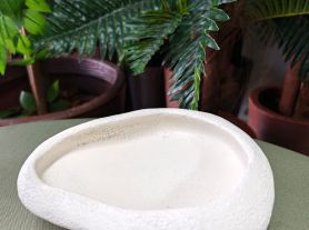 Porta doce branco resina testurizada 22,5xx20,5x9cm