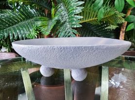 Porta doce cinza resina testurizada 23,5x23x8,5