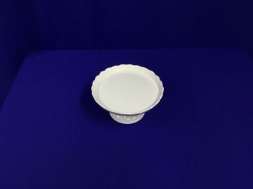 Porta doce cerâmica com bordas onduladas branco - 20x10 cm