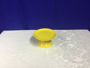 Porta doce cerâmica amarelo P - 18x8 cm