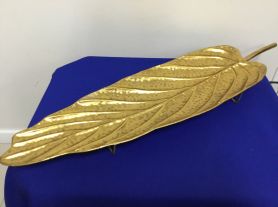 Porta doce dourado folha - 75,5x21x5cm