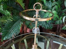 Porta doce dourado vidro 2 bases