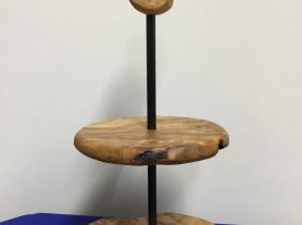 Porta doce madeira 2 andares - 45x25cm