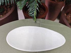 Porta doce oval branco resina testurizada 30,5x14,2x10,4 cm