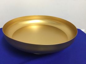 Porta doce redondo dourado c/pé - 33x9,5cm