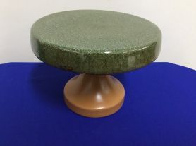 Porta doce redondo verde c/pé - 29x15,5cm