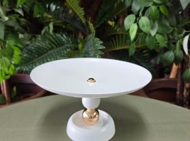 Porta doce vernice branco com dourado 30X27CM