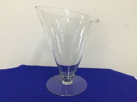 Porta doce vidro cone taça diagonal - 19 x 26cm