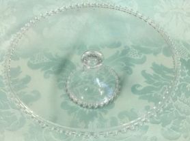 Prata Bolo Cristal Bubble c/ pé 31x11cm