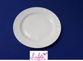 Prato raso branco trabalhado linha Germer 26,5cm