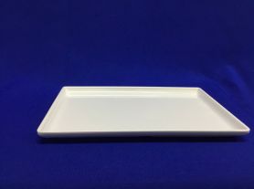 Prato melamina retangular branco 24,8x16,9cm