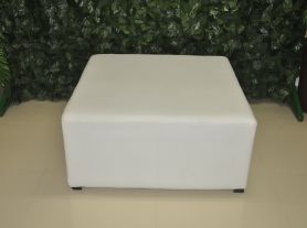 Puff quadrado courino branco G - 90x90x42 cm