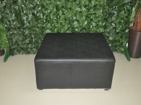 Puff quadrado courino preto G - 90x90 cm 