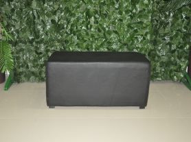 Puff retângular courino preto - 90x44 cm