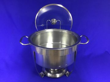 Rechaud inox redondo com tampa banho maria - 7 L