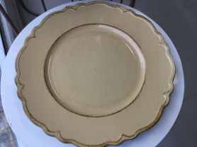 Sousplat amarelo vintage - 33 cm