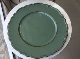 Sousplat verde vintage - 33 cm