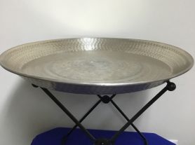 Tacho redondo metal c/suporte preto - 55x40cm