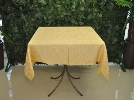 Toalha amarela quadrada estampada de seda - 1,45x1,45 